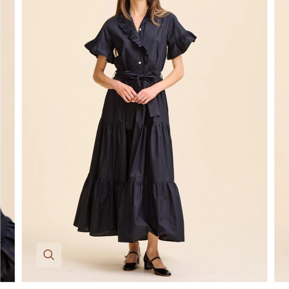 Elegant Black Ruffle Maxi Dress